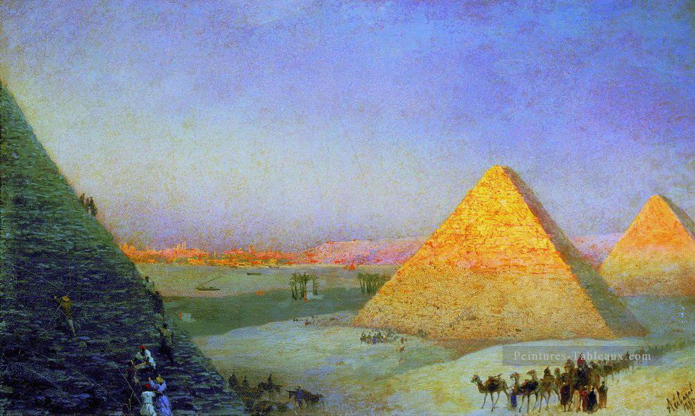 pyramides 1895 Romantique Ivan Aivazovsky russe Peintures à l'huile